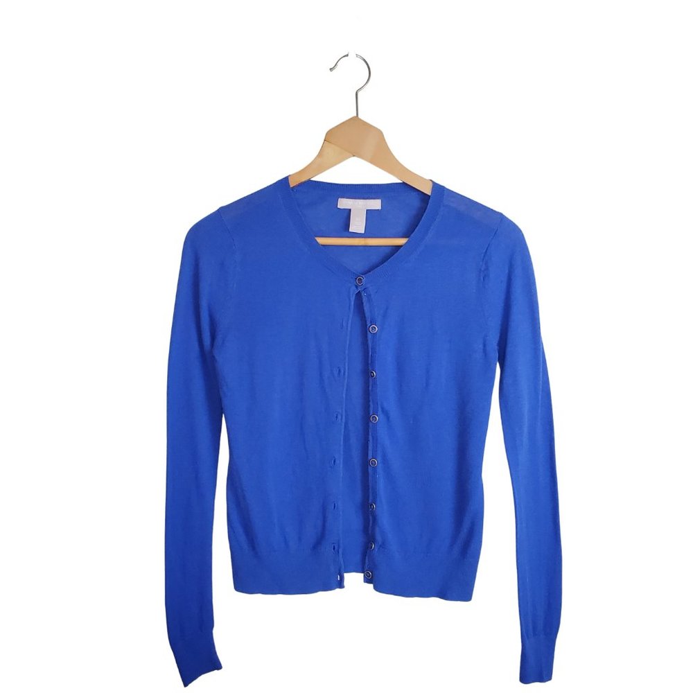 Banana Republic Factory Long Sleeve Knit Cardigan Sweater Y2K Blue Women's XS